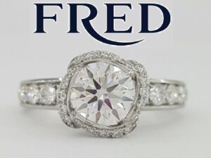 Fred of Paris Fleur Celeste Platinum 1.32ct Round Diamond Engagement Ring D/VVS1