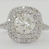 Round Cut Diamond Double Halo Engagement Ring 1.76 ct 14K White Gold Rtl 13,000