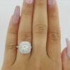 Round Cut Diamond Double Halo Engagement Ring 1.76 ct 14K White Gold Rtl 13,000