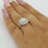 Round Cut Diamond Double Halo Engagement Ring 1.76 ct 14K White Gold Rtl 13,000