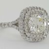 Round Cut Diamond Double Halo Engagement Ring 1.76 ct 14K White Gold Rtl 13,000