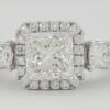 1.88 ct Verragio Venetian AFN-5063P 18k Princess Cut Halo Engagement Ring GIA