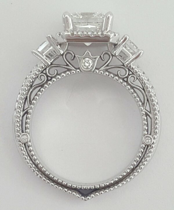 1.88 ct Verragio Venetian AFN-5063P 18k Princess Cut Halo Engagement Ring GIA