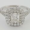 1.39 ct 14K Gold LEO Princess Cut Diamond Double Halo Engagement Ring H/VS1 8K