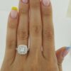 1.39 ct 14K Gold LEO Princess Cut Diamond Double Halo Engagement Ring H/VS1 8K