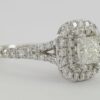 1.39 ct 14K Gold LEO Princess Cut Diamond Double Halo Engagement Ring H/VS1 8K
