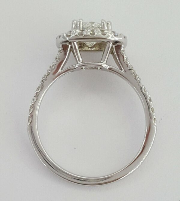 1.39 ct 14K Gold LEO Princess Cut Diamond Double Halo Engagement Ring H/VS1 8K