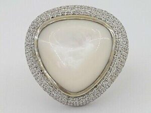 Di Modolo Triadra 18K Gold & Mother of Pearl Ring with 2.33 ct Diamonds Rtl 12k