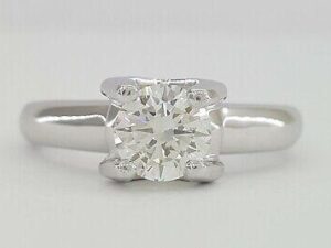 Round Brilliant Cut Diamond Solitaire Engagement Ring 0.81 ct GIA H/VS2 18K WG