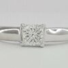 Princess Ideal Cut Diamond Solitaire Engagement Ring 0.52 ct 14K White Gold