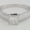 Princess Ideal Cut Diamond Solitaire Engagement Ring 0.52 ct 14K White Gold