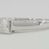 Princess Ideal Cut Diamond Solitaire Engagement Ring 0.52 ct 14K White Gold