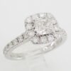 Neil Lane Cushion Diamond Halo Engagement Ring 14k White Gold 1.38 ct Rtl 5.8K
