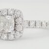 Neil Lane Cushion Diamond Halo Engagement Ring 14k White Gold 1.38 ct Rtl 5.8K