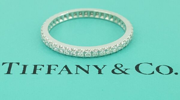 Tiffany & Co Soleste Full Circle Eternity Diamond Band Ring 0.31 ct Plat Rt4,650