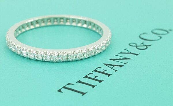 Tiffany & Co Soleste Full Circle Eternity Diamond Band Ring 0.31 ct Plat Rt4,650