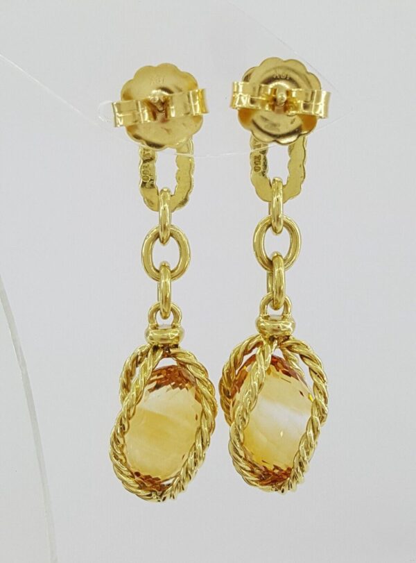 David Yurman Lantana Citrine Drop Earrings 18k Yellow Gold 12.9 Grams