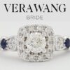 Vera Wang Love 14K Gold 0.72 ct Round Diamond Halo Engagement Ring Retail 2,999