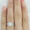 Vera Wang Love 14K Gold 0.72 ct Round Diamond Halo Engagement Ring Retail 2,999