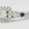 Vera Wang Love 14K Gold 0.72 ct Round Diamond Halo Engagement Ring Retail 2,999