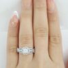 Shane Co Round Brilliant Crossover Halo Engagement Ring 1.03 ct 14K W Gold 4k