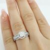 Shane Co Round Brilliant Crossover Halo Engagement Ring 1.03 ct 14K W Gold 4k