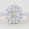 Cushion Brilliant Diamond Halo Engagement Ring 1.27 ct 14k White Gold Rtl 6K