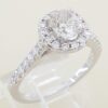 Cushion Brilliant Diamond Halo Engagement Ring 1.27 ct 14k White Gold Rtl 6K