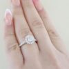 Cushion Brilliant Diamond Halo Engagement Ring 1.27 ct 14k White Gold Rtl 6K