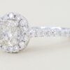 Cushion Brilliant Diamond Halo Engagement Ring 1.27 ct 14k White Gold Rtl 6K
