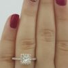 1.36 ct 14K Rose Gold Princess & Round Cut Diamond Halo Engagement Ring Rtl 6.8k