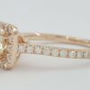 1.36 ct 14K Rose Gold Princess & Round Cut Diamond Halo Engagement Ring Rtl 6.8k