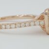 1.36 ct 14K Rose Gold Princess & Round Cut Diamond Halo Engagement Ring Rtl 6.8k