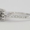 Princess Cut Diamond Halo Engagement Ring 0.93 ct tw 14K White Gold E SI2 3499