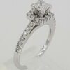 Princess Cut Diamond Halo Engagement Ring 0.93 ct tw 14K White Gold E SI2 3499