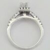 Princess Cut Diamond Halo Engagement Ring 0.93 ct tw 14K White Gold E SI2 3499