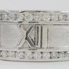 Diamond Roman Numerals Atlas Eternity Band / Ring 10.5 mm 1.48 ct 14k Gold 2-Row