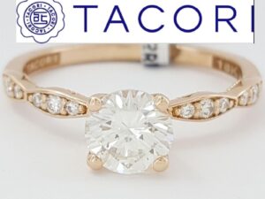 Sculpted Crescent TACORI 1.13 ct 18K Rose Gold Round Diamond Engagement Ring