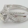 Round Diamond Crossover Twisted 14K Engagement Wedding Ring Set 1.10 ct RTL 4K