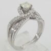 Round Diamond Crossover Twisted 14K Engagement Wedding Ring Set 1.10 ct RTL 4K