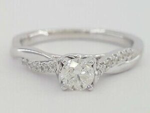 Helzberg 0.45 ct 14K Round Diamond Crossover Engagement Ring Rtl 2400