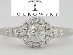 Tolkowsky 0.67 ct 14K Ideal Round Cut Diamond Engagement Ring GSI Rtl 3299