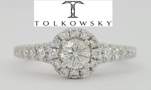 Tolkowsky 0.67 ct 14K Ideal Round Cut Diamond Engagement Ring GSI Rtl 3299