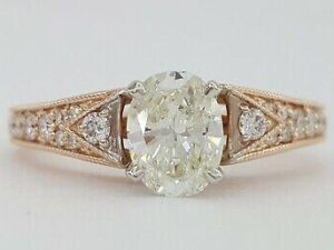 Oval Brilliant Cut Diamond Engagement Ring 1.06 ct 14K Rose Gold Rtl 4,000