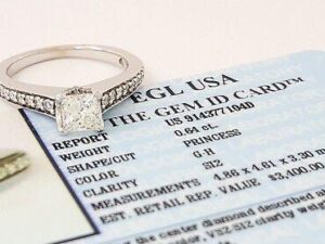 Princess Cut Diamond Engagement Ring 0.94 ct 14K White Gold EGL-USA Rtl 3,400