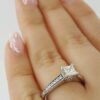 Princess Cut Diamond Engagement Ring 0.94 ct 14K White Gold EGL-USA Rtl 3,400