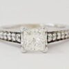 Princess Cut Diamond Engagement Ring 0.94 ct 14K White Gold EGL-USA Rtl 3,400