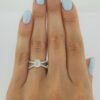 Rectangular Cushion Cut Diamond Split Shank Engagement Ring 1.38 ct GIA 10,000