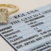 1.38 ct 14K Gold Princess & Round Cut Diamond Halo Engagement Ring EGL Rtl 7k