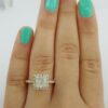 1.38 ct 14K Gold Princess & Round Cut Diamond Halo Engagement Ring EGL Rtl 7k